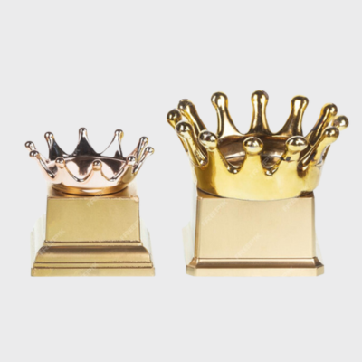 Metal Crown Trophy for Corporate Achievements