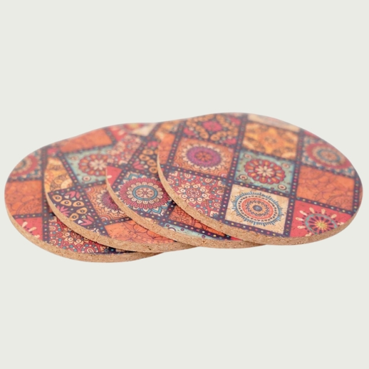 Colorful Mandala Cork Coasters